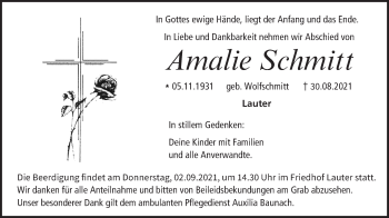 Anzeige von Amalie Schmitt von MGO