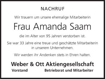 Anzeige von Amanda Saam von MGO