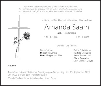 Anzeige von Amanda Saam von MGO