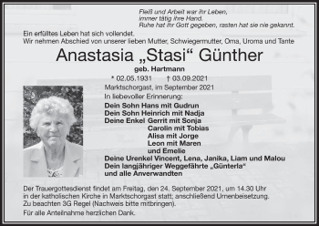 Anzeige von Anastasia Günther von MGO