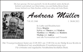 Anzeige von Andreas Müller von MGO