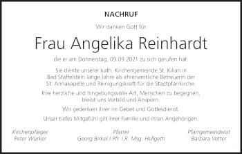 Anzeige von Angelika Reinhardt von MGO