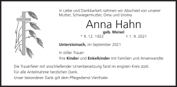 Anzeige von Anna Hahn von MGO