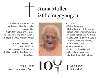 Anzeige von Anna Müller von MGO