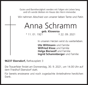 Anzeige von Anna Schramm von MGO