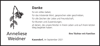 Anzeige von Anneliese Weidner von MGO