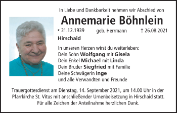 Anzeige von Annemarie Böhnlein von MGO