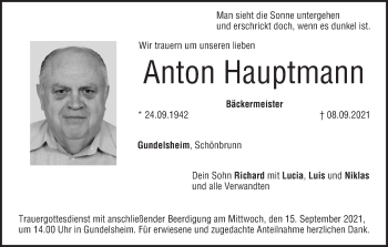 Anzeige von Anton Hauptmann von MGO