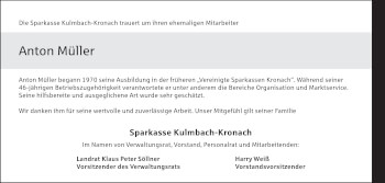 Anzeige von Anton Müller von MGO