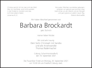 Anzeige von Barbara Brockardt von MGO