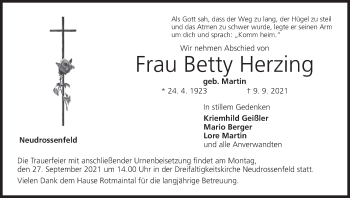 Anzeige von Betty Herzeng von MGO