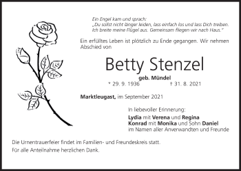 Anzeige von Betty Stenzel von MGO
