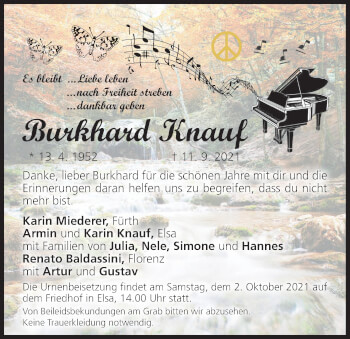 Anzeige von Burkhard Knauf von MGO