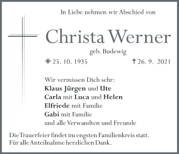 Anzeige von Christa Werner von MGO