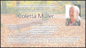 Anzeige von Coletta Müller von MGO