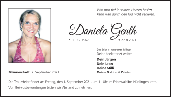 Anzeige von Daniela Genth von MGO