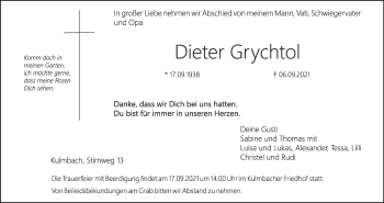 Anzeige von Dieter Grychtol von MGO