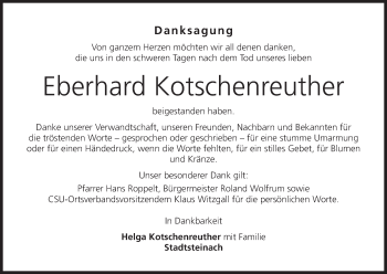 Anzeige von Eberhard Kotschenreuther von MGO