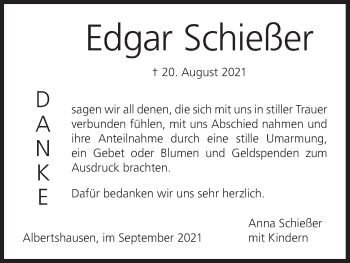 Anzeige von Edgar Schießer von MGO