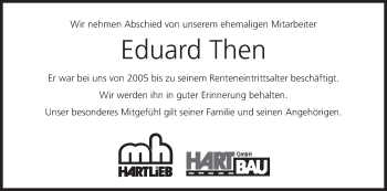 Anzeige von Eduard Then von MGO