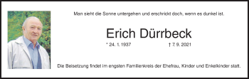 Anzeige von Erich Dürrbeck von MGO
