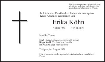 Anzeige von Erika Köhn von MGO