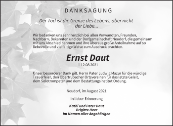 Anzeige von Ernst Daut von MGO