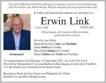 Anzeige von Erwin Link von MGO