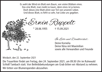 Anzeige von Erwin Ruppelt von MGO