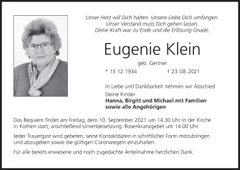 Anzeige von Eugenie Klein von MGO