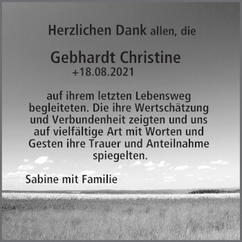 Anzeige von Gebhardt Christine von MGO