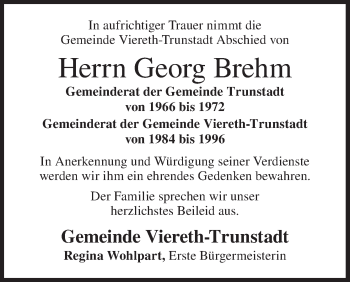 Anzeige von Georg Brehm von MGO