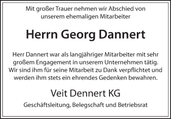 Anzeige von Georg Dannert von MGO
