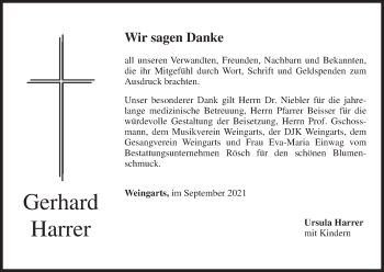 Anzeige von Gerhard Harrer von MGO