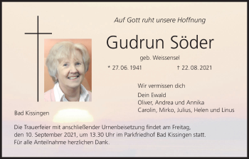Anzeige von Gudrun Söder von MGO