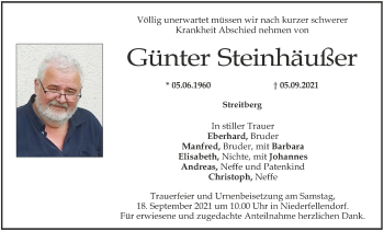 Anzeige von Günter Steinhäußer von MGO