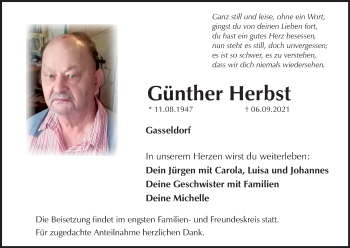 Anzeige von Günther Herbst von MGO