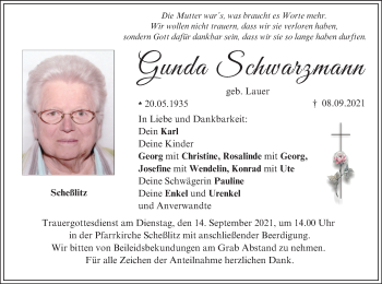 Anzeige von Gunda Schwarzmann von MGO