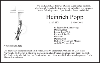 Anzeige von Heinrich Popp von MGO