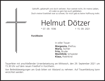 Anzeige von Helmut Dötzer von MGO