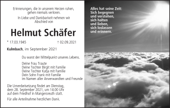 Anzeige von Helmut Schäfer von MGO
