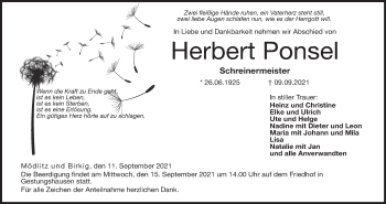 Anzeige von Herbert Ponsel von MGO