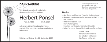 Anzeige von Herbert Ponsel von MGO