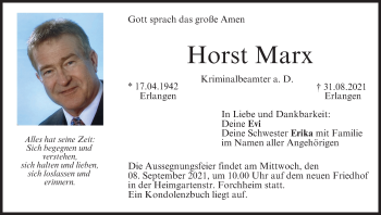 Anzeige von Horst Marx von MGO