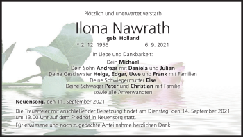 Anzeige von Ilona Nawrath von MGO