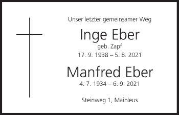 Anzeige von Inge Eber von MGO