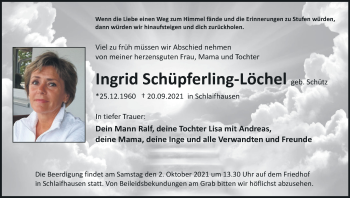 Anzeige von Ingrid Schüpferling-Löchel von MGO