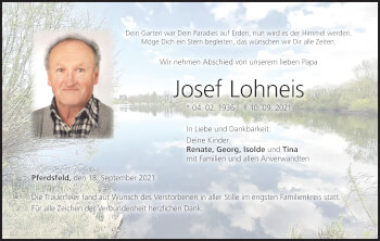 Anzeige von Josef Lohneis von MGO