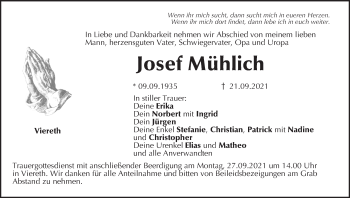 Anzeige von Josef Mühlich von MGO