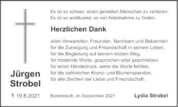 Anzeige von Jürgen Strobel von MGO